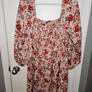 Old Navy Red and Yellow Floral Dress